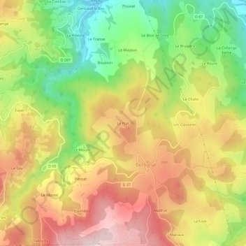 Topografische Karte Le Prat, Höhe, Relief