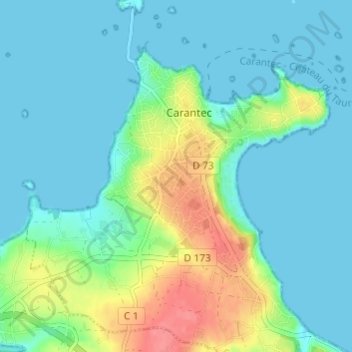 Topografische Karte Poullout, Höhe, Relief