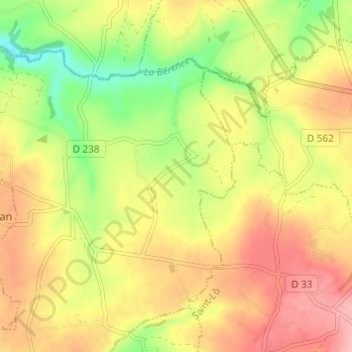 Topografische Karte La Groudière, Höhe, Relief