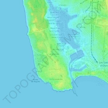 Topografische Karte Les Marchais, Höhe, Relief