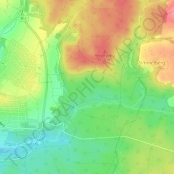 Topografische Karte Sturz, Höhe, Relief
