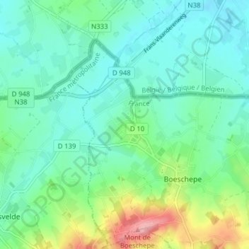 Topografische Karte Steen Acker, Höhe, Relief