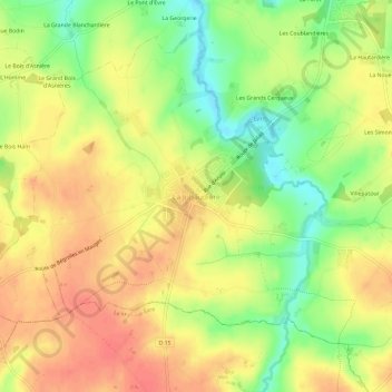 Topografische Karte La Jubaudière, Höhe, Relief