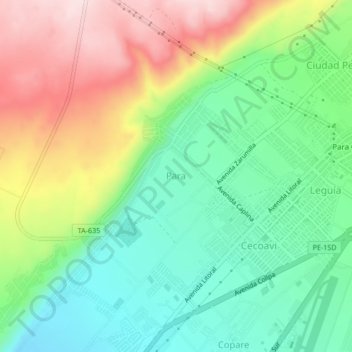 Topografische Karte Para, Höhe, Relief