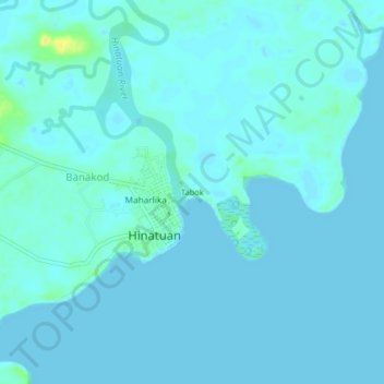 Topografische Karte Tabok, Höhe, Relief