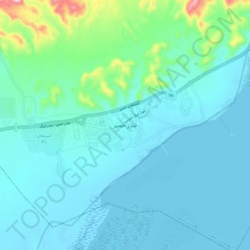 Topografische Karte بندر خمیر, Höhe, Relief