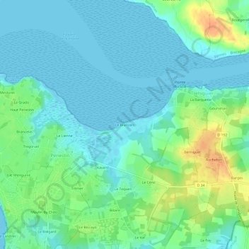 Topografische Karte Le Branzais, Höhe, Relief