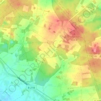 Topografische Karte Osterroden, Höhe, Relief