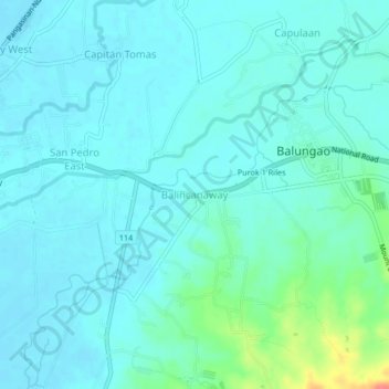 Topografische Karte Balincanaway, Höhe, Relief