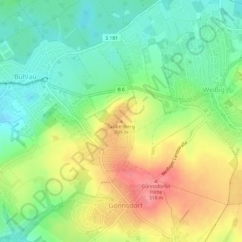 Topografische Karte Taubenberg, Höhe, Relief