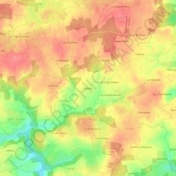 Topografische Karte Catillez, Höhe, Relief