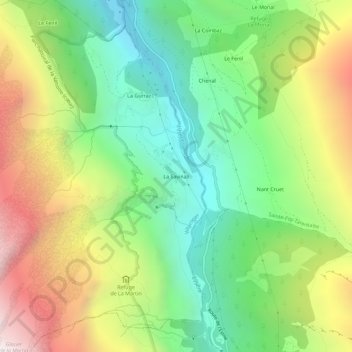 Topografische Karte La Savinaz, Höhe, Relief