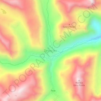 Topografische Karte Tantacoto, Höhe, Relief