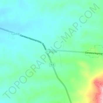 Topografische Karte El Bigote, Höhe, Relief