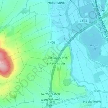 Topografische Karte Steinkuhle, Höhe, Relief