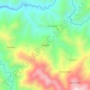 Topografische Karte Yaguachi, Höhe, Relief