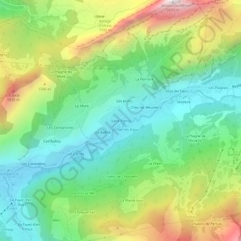 Topografische Karte Saint-Pierre, Höhe, Relief