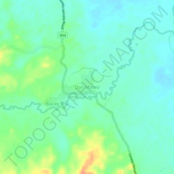 Topografische Karte Don Mateo, Höhe, Relief