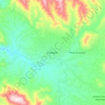 Topografische Karte Zimapán, Höhe, Relief