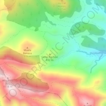 Topografische Karte Cerro Pachón, Höhe, Relief
