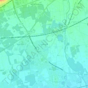Topografische Karte La Garrigue, Höhe, Relief