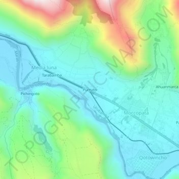 Topografische Karte Pucruto, Höhe, Relief