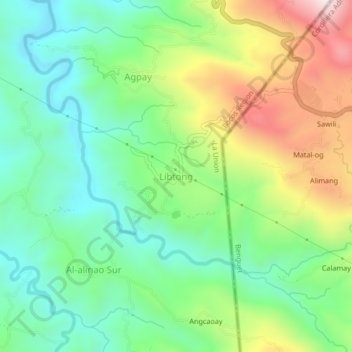 Topografische Karte Libtong, Höhe, Relief