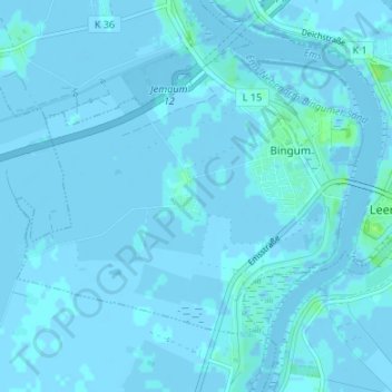 Topografische Karte Bingumgaste, Höhe, Relief