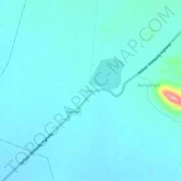 Topografische Karte Kuruvalli, Höhe, Relief