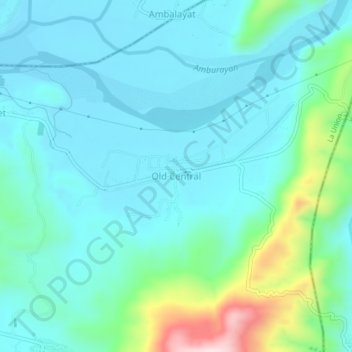 Topografische Karte Old Central, Höhe, Relief