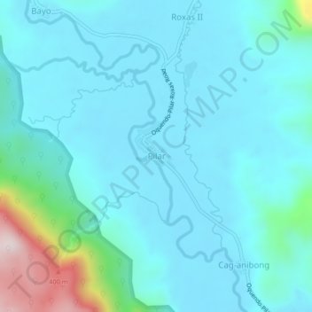 Topografische Karte Pilar, Höhe, Relief
