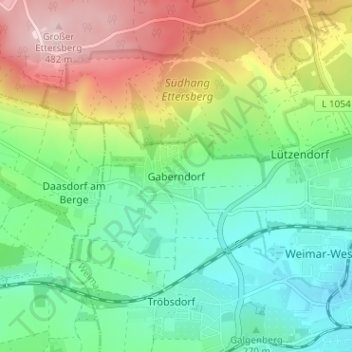 Topografische Karte Gaberndorf, Höhe, Relief