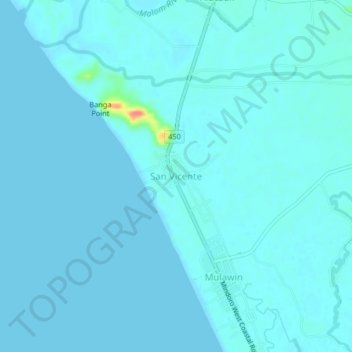 Topografische Karte San Vicente, Höhe, Relief