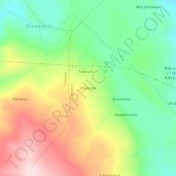 Topografische Karte Chancani, Höhe, Relief