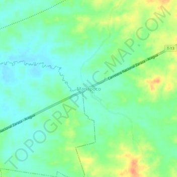 Topografische Karte Manapoco, Höhe, Relief