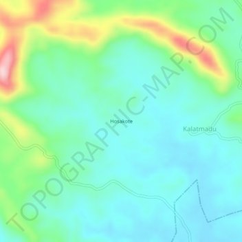 Topografische Karte Hosakote, Höhe, Relief