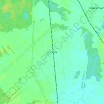 Topografische Karte Borawe, Höhe, Relief