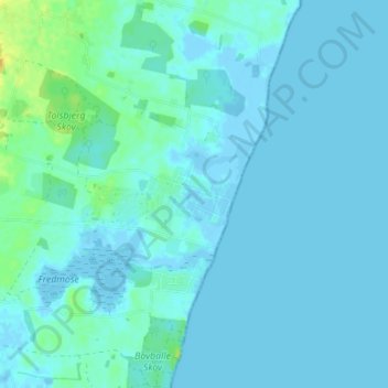 Topografische Karte Bukkemose, Höhe, Relief