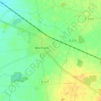 Topografische Karte Cité Loheac, Höhe, Relief