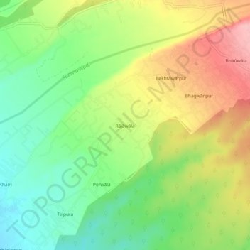 Topografische Karte Rājāwāla, Höhe, Relief