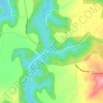 Topografische Karte Wadapeth, Höhe, Relief