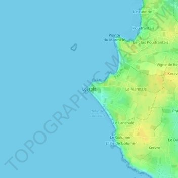 Topografische Karte Loscolo, Höhe, Relief