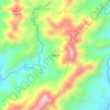Topografische Karte Virginia, Höhe, Relief