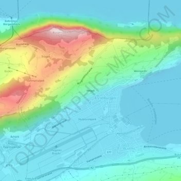 Topografische Karte Heggli, Höhe, Relief