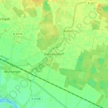 Topografische Karte Dietrichsdorf, Höhe, Relief