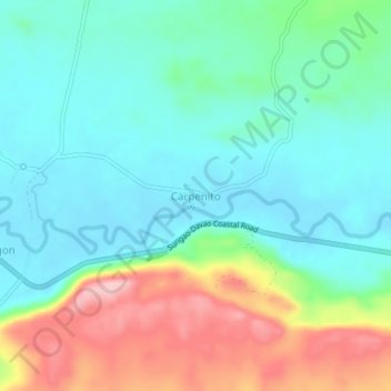 Topografische Karte Carpenito, Höhe, Relief