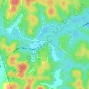 Topografische Karte Muthanga, Höhe, Relief