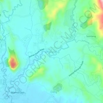 Topografische Karte Abuyod, Höhe, Relief