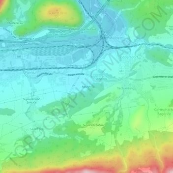 Topografische Karte Neufeld, Höhe, Relief