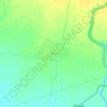 Topografische Karte Chinawal, Höhe, Relief
